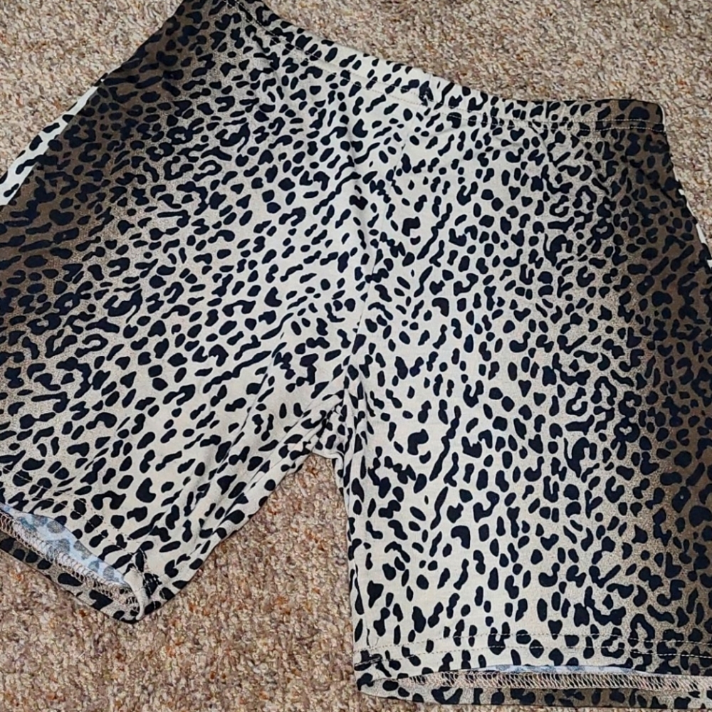 Leopard Print Biker Shorts